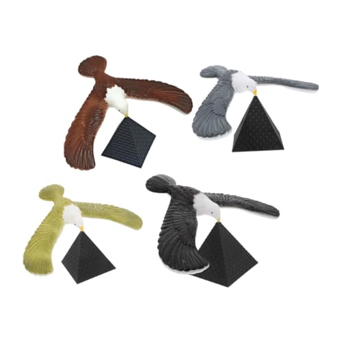 KONTONTY 4 Stück Teiliges Balancing Bird mit Adler und Pyramidenständer Stabiles Balancespiel für Erwachsene Pädagogisches Stem Lernspielzeug Gleichgewicht und Schwerkraft von KONTONTY