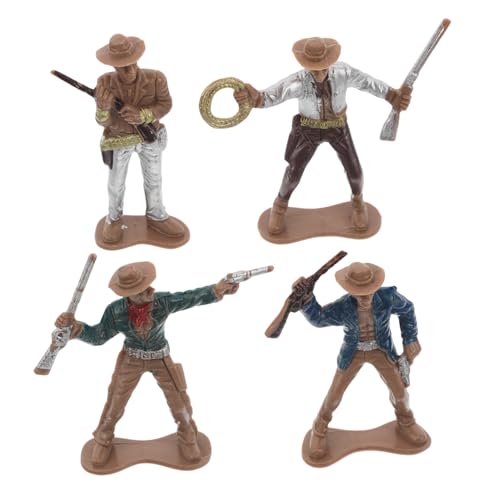 KONTONTY 4 Stück Teiliges Cowboy Figurenset für Western Dekorationen Detailgetreue Cowboys für Sammler Western Kultur Authentische Modelle für Partys und Heimdekoration KONTONTY 4 Stück Teiliges Cowboy Figurenset für Western Dekorationen Detailgetreue Cowboys für Sammler Western Kultur Authentische Modelle für Partys und Heimdekoration von KONTONTY