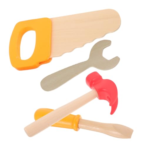 KONTONTY 4 Stück Teiliges Holzwerkzeug Spielset mit Hammer Säge Schraubendreher und Holzschlüssel Realistische Simulation für Multifunktional für DIY Spiele und Handwerkliche Rollenspiele KONTONTY 4 Stück Teiliges Holzwerkzeug Spielset mit Hammer Säge Schraubendreher und Holzschlüssel Realistische Simulation für Multifunktional für DIY Spiele und Handwerkliche Rollenspiele von KONTONTY