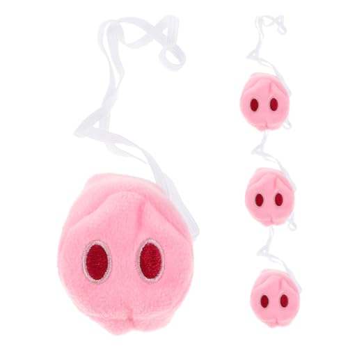 KONTONTY 4 Stück Teiliges Kuschelige Schweinenasen Karnevalsbedarf Niedliches Tierkostüm Zubehör Leicht und Bequem Für Halloween Fasching Cosplay Party Dekoration von KONTONTY