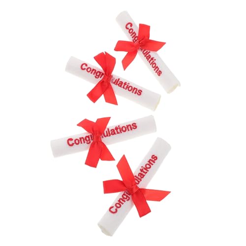 KONTONTY 4 Stück Teiliges Mini Abschlussbär mit Bestickten Zertifikat Kreative Abschlussfeier Dekoration Vielseitige Party und Bouquet Zubehör für Abschluss Saison von KONTONTY