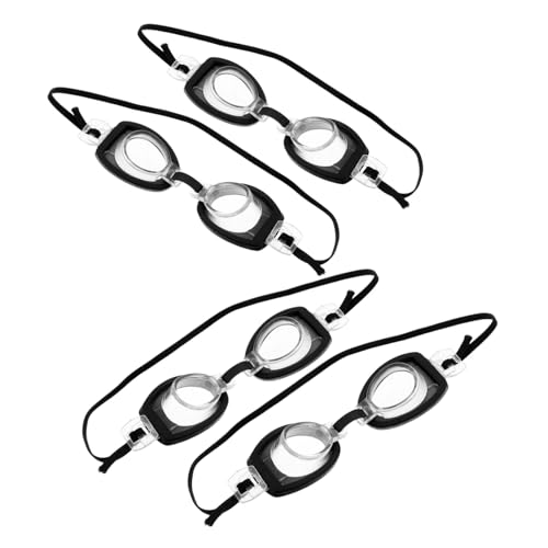 KONTONTY 4 Stück Teiliges Mini Schwimmbrillen für Puppen Detailgetreue Schwarze Taucherbrillen DIY Puppenzubehör für Kreative Spielwelten und Sommerliche Pool und Strand Szenarien von KONTONTY