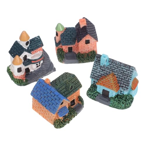 KONTONTY 4 Stück Teiliges Miniatur Harz Cottage Europäisches Dorfhaus Ornament Widerstandsfähige Resin-Dekoration Vielseitig für Puppenhaus Mikro-Landschaft Bonsai und Blumentöpfe KONTONTY 4 Stück Teiliges Miniatur Harz Cottage Europäisches Dorfhaus Ornament Widerstandsfähige Resin-Dekoration Vielseitig für Puppenhaus Mikro-Landschaft Bonsai und Blumentöpfe von KONTONTY