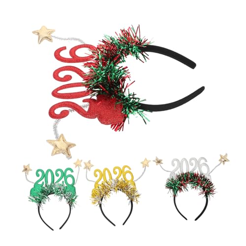 KONTONTY 4stücke Teiliges Stirnband Mit Sternen Für Neujahr Kopfschmuck Für Silvesterparty Haarschmuck Für Damen Dekoratives Stirnband Für Feiern Für Altersgruppen von KONTONTY
