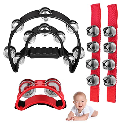 KONTONTY 4 Stück Teiliges Percussion Fußschellen Handtrommel Handgelenkglöckchen Ergonomisch rutschfest mit Klarem Pädagogisches Rhythmusinstrument KONTONTY 4 Stück Teiliges Percussion Fußschellen Handtrommel Handgelenkglöckchen Ergonomisch rutschfest mit Klarem Pädagogisches Rhythmusinstrument von KONTONTY