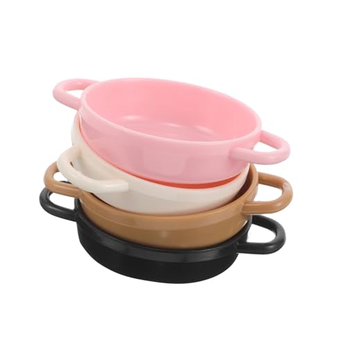 KONTONTY 4 Stück Teiliges Schalen für Puppenhaus Dekorative Mini Schalen für Spielküchen und Kreative Rollenspiele Puppenhaus Zubehör von KONTONTY