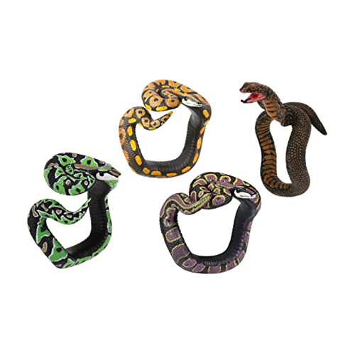 KONTONTY 4 Stück Teiliges Schlangen Armband Lustige Halloween Streiche mit Täuschend Echten Schlangen für Erwachsene Requisite von KONTONTY