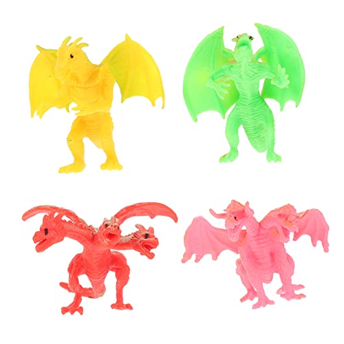 KONTONTY 4 Stück Teiliges Set Realistische Westliche Drachenfiguren aus Robustem Detailgetreue Dekoration für Zuhause Langlebiges Drachenornament zur Stilvollen Raumgestaltung von KONTONTY