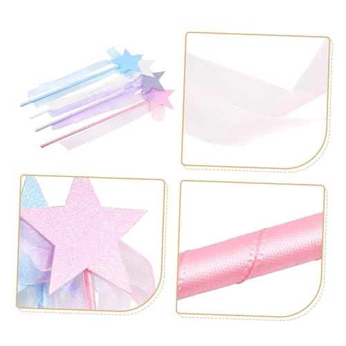 KONTONTY 4 Stück Teiliges Star Fairy Zauberstäbe mit Glitzer Leichter Tragbarer Feenstab im Einzigartigen Fünfzackigen Stern Design als Party Deko und Foto Requisite für Halloween KONTONTY 4 Stück Teiliges Star Fairy Zauberstäbe mit Glitzer Leichter Tragbarer Feenstab im Einzigartigen Fünfzackigen Stern Design als Party Deko und Foto Requisite für Halloween von KONTONTY
