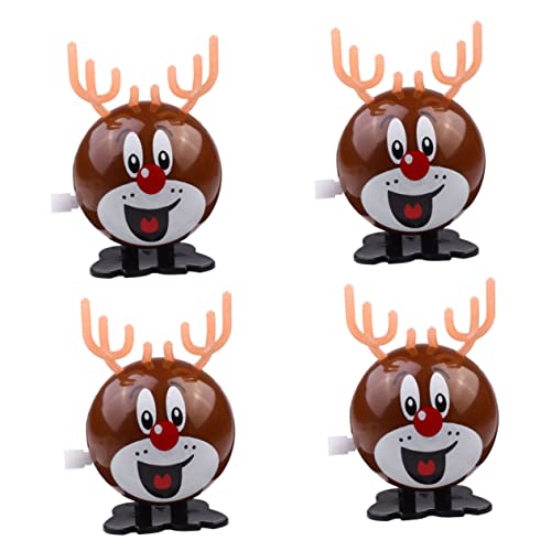 KONTONTY 4 Stück Teiliges Weihnachts Aufziehspielzeug mit Runden Rentierfiguren Bunte Cartoon Muster Metallfeder Betrieben Lustige Hüpfende Kinderdeko und Geschenkideen für Familienfeiern KONTONTY 4 Stück Teiliges Weihnachts Aufziehspielzeug mit Runden Rentierfiguren Bunte Cartoon Muster Metallfeder Betrieben Lustige Hüpfende Kinderdeko und Geschenkideen für Familienfeiern von KONTONTY