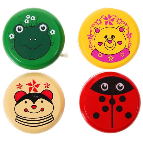 KONTONTY 4 Stück Yoyo-Ball- holzspielzeug Pädagogisches für Holzspielzeug für -Ball Jo-Jo- aus Holz Bambus Colorful KONTONTY 4 Stück Yoyo-Ball- holzspielzeug Pädagogisches für Holzspielzeug für -Ball Jo-Jo- aus Holz Bambus Colorful von KONTONTY