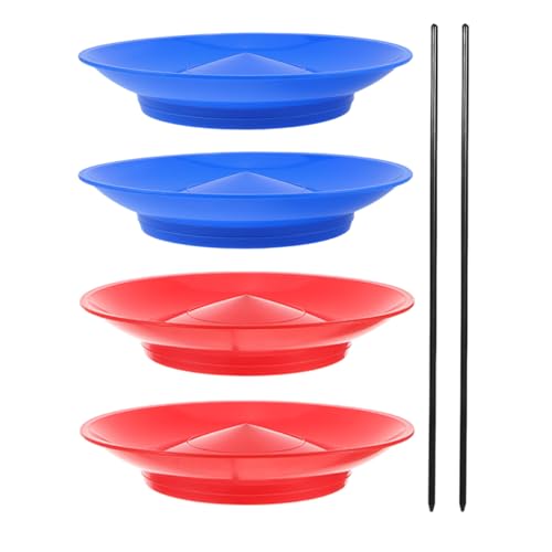 KONTONTY 4 Stück Zirkusspielzeug Jonglierplatten Mit Stöcken Für Und Erwachsene Karneval Outdoor Aktivitäten Halloween Partyzubehör Geschicklichkeits Jonglierspielzeug von KONTONTY