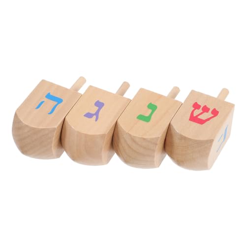 KONTONTY 4-teiliges Tragbares Holzkreisel-spielset Für Kinder Lernspielzeug Mit Farbdesign Kindersicheres Und Praktisches Spielzeug von KONTONTY
