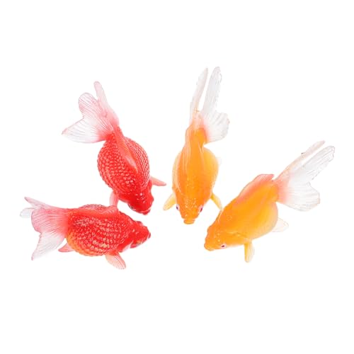 KONTONTY 4 Stücke Teiliges Künstliche Schwimmende Goldfische aus Langlebigem Kunststoff Realistische Aquarium Deko Miniatur Fische in Gelb und Rot Farbechte Fake Fish Ornamente für KONTONTY 4 Stücke Teiliges Künstliche Schwimmende Goldfische aus Langlebigem Kunststoff Realistische Aquarium Deko Miniatur Fische in Gelb und Rot Farbechte Fake Fish Ornamente für von KONTONTY