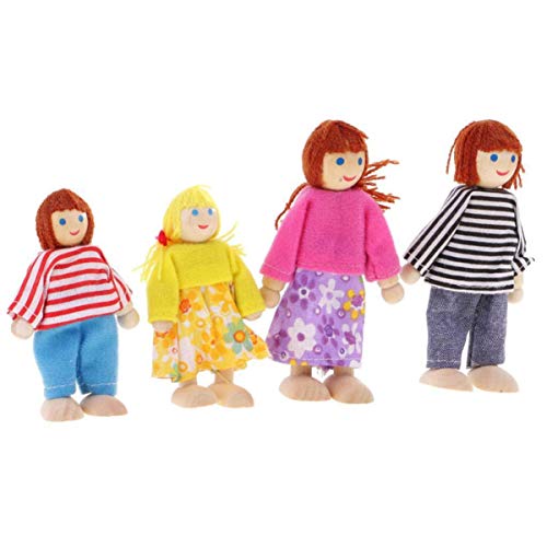 KONTONTY 4 Stück Holzpuppenspielzeug Für Jungen Und Mädchen Puppen Reißfeste Konstruktion Einzigartige Frisuren Für Rollenspiele von KONTONTY