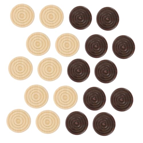 KONTONTY 48 Stück Schachbrett Spielzubehör Brettspiel Zubehör Brettspiel Spielfiguren Rundes Spielzubehör Aus Holz von KONTONTY