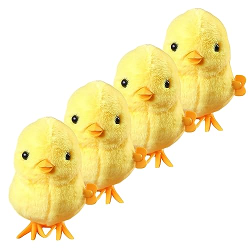 KONTONTY 4Pcs Springen Hühnerspielzeug Enten Party Bevorzugt Windup Chicks Wedttiere Auf Windup Für Plüsch Tiere Party Gefällt Mir Hühnchen Wind Up Plastik Gelb KONTONTY 4Pcs Springen Hühnerspielzeug Enten Party Bevorzugt Windup Chicks Wedttiere Auf Windup Für Plüsch Tiere Party Gefällt Mir Hühnchen Wind Up Plastik Gelb von KONTONTY