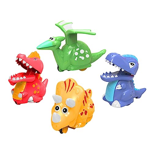 KONTONTY 4Pcs Zurückziehen Dinosaurierauto Für Autos Für Babys Auto Für Auto Mini Automobil Klein Autos Cartoon Auto Plastik von KONTONTY