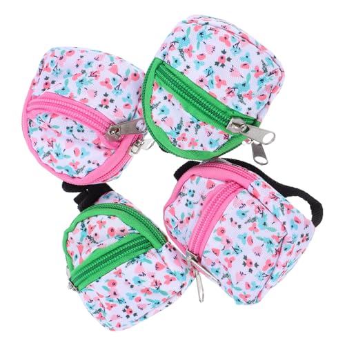 KONTONTY 4Stücke Mini Puppenhaus Rucksack Teiliges Puppenzubehör mit Blühendem Druck für Kreative Szenen und Schulbedarf Puppenhaus Enthusiasten KONTONTY 4Stücke Mini Puppenhaus Rucksack Teiliges Puppenzubehör mit Blühendem Druck für Kreative Szenen und Schulbedarf Puppenhaus Enthusiasten von KONTONTY