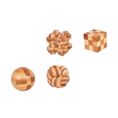 KONTONTY 4Stücke Teiliges Ming Lock Aus Bambus Intelligentes Puzzle Für Fördert Geschicklichkeit Und Kreativität Für Eltern Interaktion Und Logisches von KONTONTY