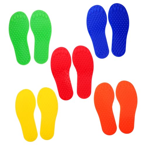 KONTONTY 5 Paare Sensory Spielmatte für Fußabdrücke Balance und Koordination für Kindergarten und Zuhause Unterstützt die Sensorische Integration und Motorische Entwicklung von KONTONTY