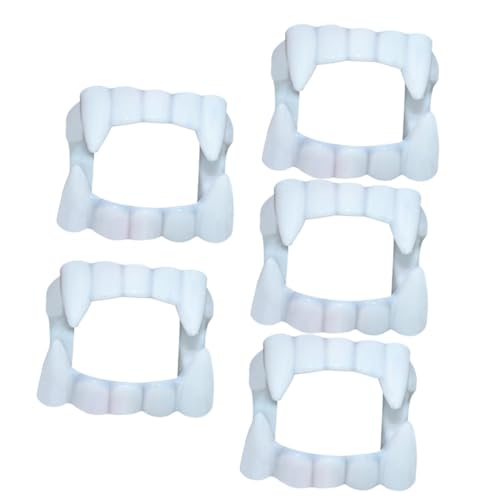 KONTONTY 5 Pcs Halloween Zähne Modell Falsche Lustige Zähne Modell Gefälschte Zähne Für Halloween Zähne Hülse Weiß von KONTONTY