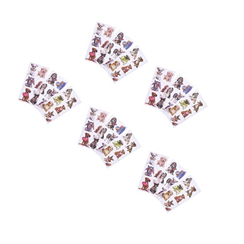 KONTONTY Niedliche Stickerbögen Mit Hundemuster 5 Sets Mit Japanischer Scrapbook-Paste Für Jungen Und Mädchen Erwachsene von KONTONTY