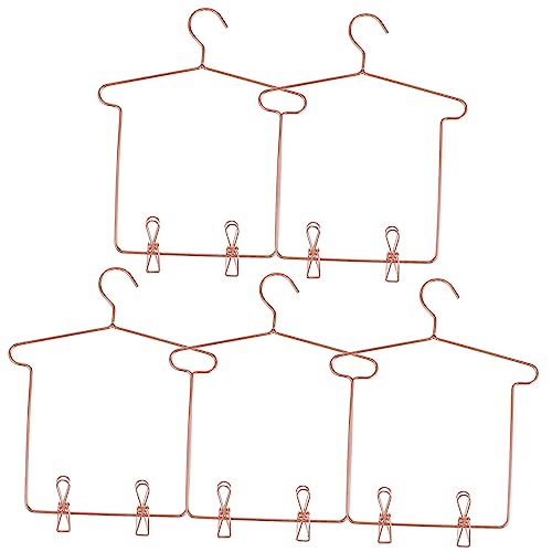 KONTONTY 5 Sätze Kleiderbügel für Puppen mit Clips für Puppenkleidung aus Sicherem Eisenmaterial Puppenhaus Dekoration und Aufbewahrung KONTONTY 5 Sätze Kleiderbügel für Puppen mit Clips für Puppenkleidung aus Sicherem Eisenmaterial Puppenhaus Dekoration und Aufbewahrung von KONTONTY