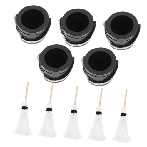 KONTONTY 5 Sätze Mini -Mop -Form Für Miniatur-Szenendekor Mini-Schnallendekor Eimer-Modell Halloween -Miniaturen Mopp-Modell Mini-Eimer-Mopp-Kit Harz Weiß von KONTONTY