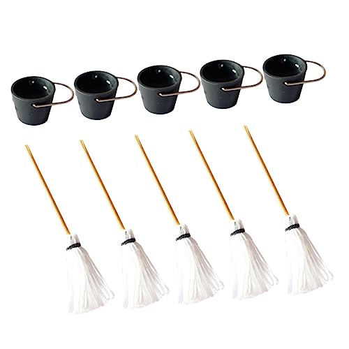 KONTONTY 5 Sätze Mop und Eimer für Puppenhaus Teiliges Zubehör für Mikro Landschaften und DIY Projekte Langlebig und Vielseitig Einsetzbar für Kreative Gestaltung von Miniaturwelten KONTONTY 5 Sätze Mop und Eimer für Puppenhaus Teiliges Zubehör für Mikro Landschaften und DIY Projekte Langlebig und Vielseitig Einsetzbar für Kreative Gestaltung von Miniaturwelten von KONTONTY