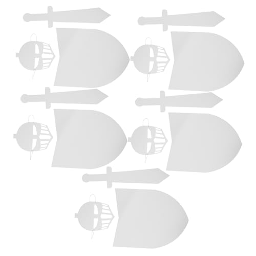 KONTONTY 5 Sätze Schild Maske DIY Mittelalter Ritter Kostüm Zubehör Unbemalt Bastelset aus Leichtem Karton für Fantasie Rollenspiele und Partydekoration KONTONTY 5 Sätze Schild Maske DIY Mittelalter Ritter Kostüm Zubehör Unbemalt Bastelset aus Leichtem Karton für Fantasie Rollenspiele und Partydekoration von KONTONTY