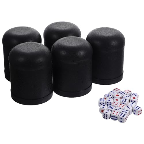 KONTONTY 5 Sets Würfelbecher 25 Würfel-Set Kompakter Würfelspielbecher Für Party Ktv Zufälliger Stil von KONTONTY