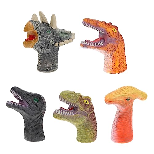 KONTONTY 5 Stück Dinosaurier -kopfpuppe Dinosaurier-Puppen- Kreative Fingerpuppen Fingerpuppenspielzeug Für Fingerpuppen Plastik von KONTONTY