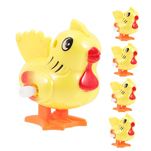 KONTONTY 5 Stück Gelber Hahnmodellspielzeug Huhn Hühnerspielzeug Uhrwerk Aufziehhühner Uhrwerk Tierwicklung springende Tiere aufziehen Kleines Hühnchen - Plastik von KONTONTY