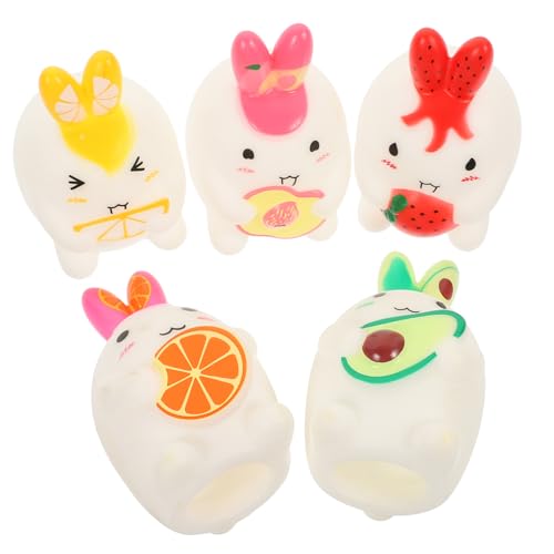KONTONTY 5 Stück Kaninchen-fingerpuppe Geschichtenerzählende Fingerpuppen Bade Fingerpuppen Interaktives Fingerspielzeuge Flexible Puppen Hasenpuppen Weiches Gummi von KONTONTY