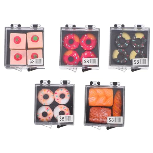 KONTONTY 5 Stück Maßstab Realistische Plastik Obstkuchen Figuren Mini Dollhouse Essen für DIY Bastelprojekte und Detailreiche Puppenhaus Dekorationen von KONTONTY
