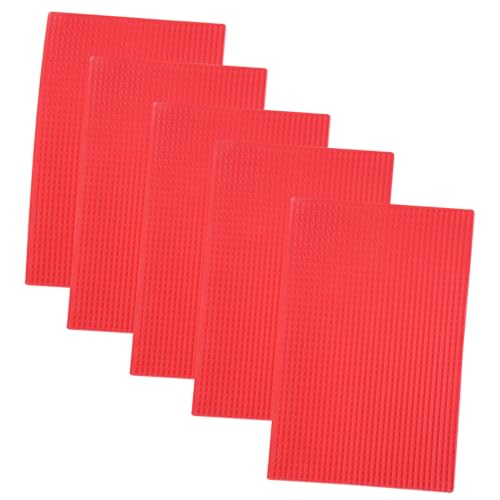 KONTONTY 5 Stück Mikrodachziegel hühner gieskanne kinderspielzeug Dollhouse Accessories bauspielzeug Dachziegel selber Machen für Mini-Gebäude-Dachziegel-Modelle PVC rot von KONTONTY