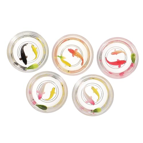 KONTONTY 5 Stück Mini-fischschalen Miniatur-szenendekor Aquarium Winziger Fischtank Dollhouse Fish Bowl Mini-fischfiguren Aquariendekoration Kleine Fischschüssel Zufällige Farbe von KONTONTY