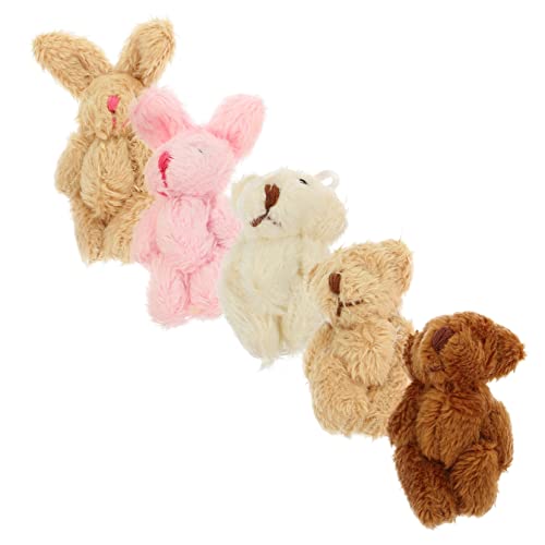 KONTONTY 5stücke Teiliges Miniatur Plüschpuppen Für Puppenhäuser Süße Und Kaninchenfiguren Als Dekoration Für Kinderzimmer Und Sammlerstücke von KONTONTY