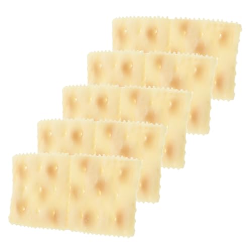 KONTONTY 5 Stück Nachgemachte Soda-Cracker Biskuit- Keks-Simulationsspielzeug gefälschte Kekse künstliche Nahrungsmittel zur Ausstellung gefälschte Anzeige falsches Gebäck PVC Beige von KONTONTY