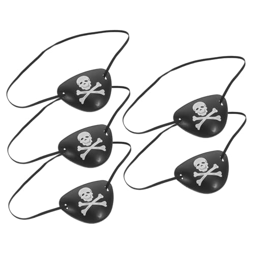 KONTONTY 5 Stück Piraten Augenklappe Schwarz Halloween Party Festival Karneval Kostüm Zubehör Leichte Bequeme Augenbinde für Cosplay Maskerade Fasching KONTONTY 5 Stück Piraten Augenklappe Schwarz Halloween Party Festival Karneval Kostüm Zubehör Leichte Bequeme Augenbinde für Cosplay Maskerade Fasching von KONTONTY