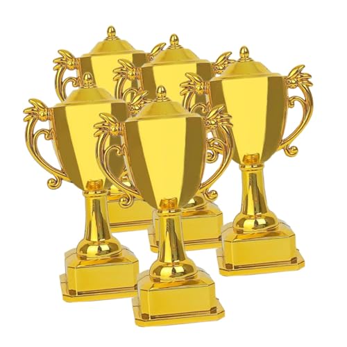 KONTONTY 5 Stück Puppenhaus Trophäen Trophäen Winzige Puppenhaus Miniaturen Heimpuppen Mini Zubehör Für Mini Dinge Puppenhaus Bausatz Mini Fußball Trophäe Preistrophäe von KONTONTY