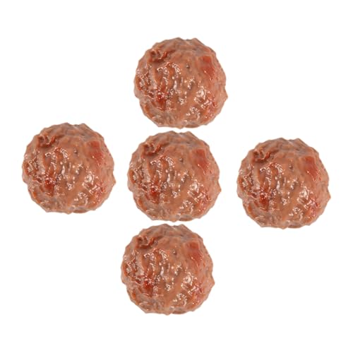 KONTONTY 5 Stück Simulierte Rindfleischbällchen Modell Lebensmittelverbindungen Gefälschte Lebensechte Für Künstliche Spielfleischbällchen Küche Realistisches Kunst Msg Material von KONTONTY