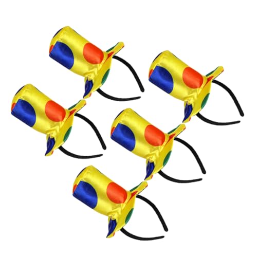 KONTONTY 5 Stück Teiliges Clown-haarreif- Kleine Bunte Zirkushut-accessoires Leicht und Komfortabel Vielseitig für Halloween Karneval Geburtstagsfeiern Geeignet für Erwachsene von KONTONTY