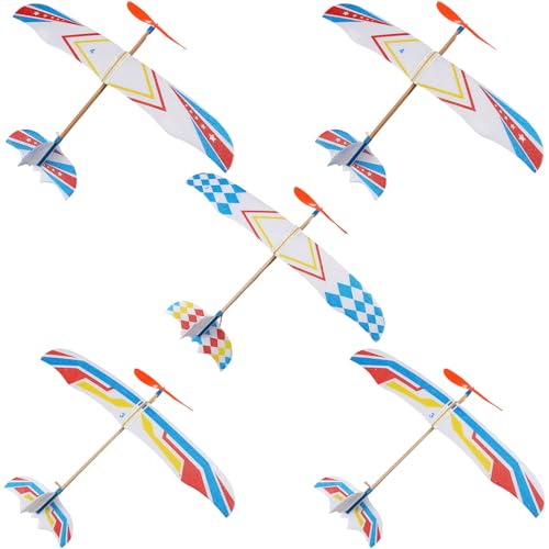 KONTONTY 5 Stück Teiliges DIY Gleitflugzeug aus Langlebigem Schaumstoff Fördert Kreativität und Hand Auge koordination für Outdoor Bastelspielzeug Zufällige Farbe Zufällige Farbe von KONTONTY