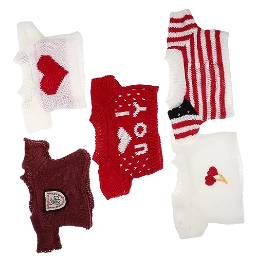 KONTONTY 5 Stück Teiliges Kuscheltiere Kleidung Handgemachte Sweater für Bärenpuppen Atmungsaktive und Puppenkleidung für Puppenhäuser KONTONTY 5 Stück Teiliges Kuscheltiere Kleidung Handgemachte Sweater für Bärenpuppen Atmungsaktive und Puppenkleidung für Puppenhäuser von KONTONTY
