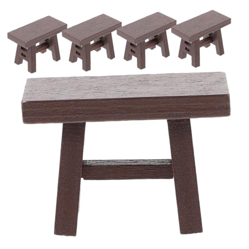KONTONTY 5 Stück Teiliges Mini Holz Hocker Vintage Miniatur Möbel Robuster Tiny Bench Dekor Für Puppenhaus Zubehör Für Rollenspiel KONTONTY 5 Stück Teiliges Mini Holz Hocker Vintage Miniatur Möbel Robuster Tiny Bench Dekor Für Puppenhaus Zubehör Für Rollenspiel von KONTONTY