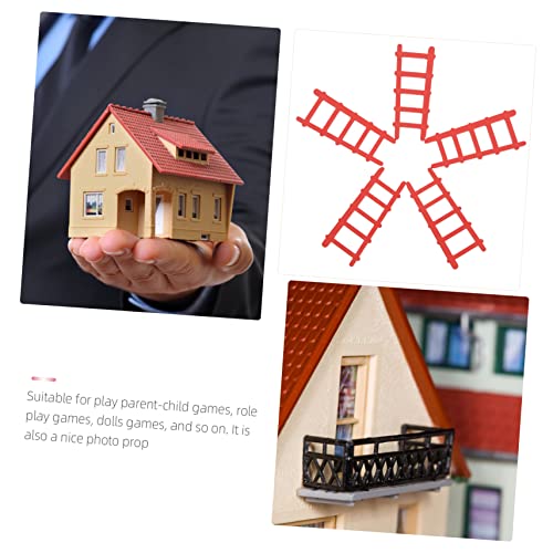 KONTONTY 5 Stück Teiliges Miniatur Holzleiter Rote Mini Puppenhaus Deko DIY Foto Requisiten Detailreiche Tischleiter für Kreative Bastelprojekte und Puppenhaus Zubehör KONTONTY 5 Stück Teiliges Miniatur Holzleiter Rote Mini Puppenhaus Deko DIY Foto Requisiten Detailreiche Tischleiter für Kreative Bastelprojekte und Puppenhaus Zubehör von KONTONTY