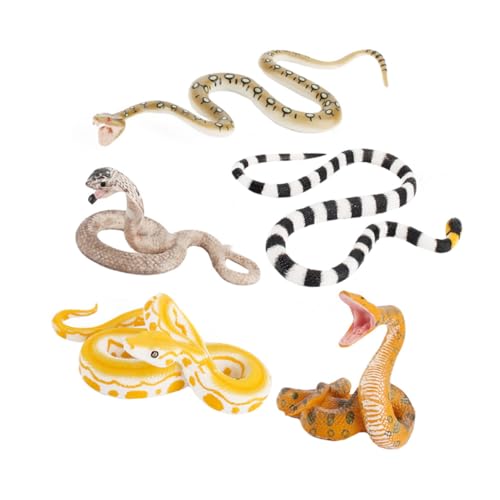 KONTONTY 5 Stück Teiliges Realistische Gummischlangen Lebensechte Halloween Deko Detailreiche Fake Snake Modelle als Partydeko Streichspielzeug und Lernspielzeug KONTONTY 5 Stück Teiliges Realistische Gummischlangen Lebensechte Halloween Deko Detailreiche Fake Snake Modelle als Partydeko Streichspielzeug und Lernspielzeug von KONTONTY
