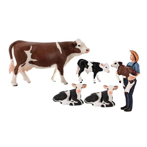 KONTONTY 5 Stück Teiliges Realistische Miniatur Kuhfiguren aus PVC Vielfältige Bauernhof Tiere für Detailgetreue Farmspielzeuge Vielseitig für Indoor und Outdoor Dekoration und Spielspaß KONTONTY 5 Stück Teiliges Realistische Miniatur Kuhfiguren aus PVC Vielfältige Bauernhof Tiere für Detailgetreue Farmspielzeuge Vielseitig für Indoor und Outdoor Dekoration und Spielspaß von KONTONTY